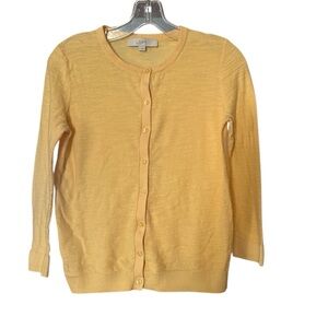 LOFT Women's Sunny Yellow Lightweight Button Cardigan